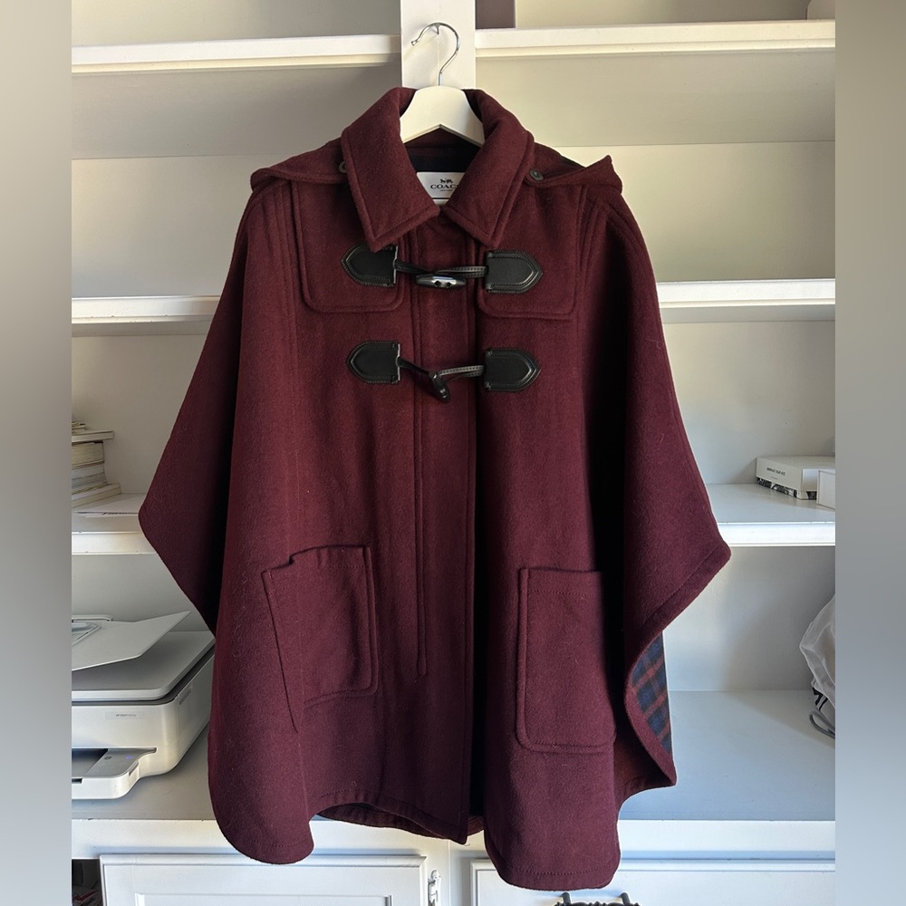 Coach Burgundy Duffle Cape